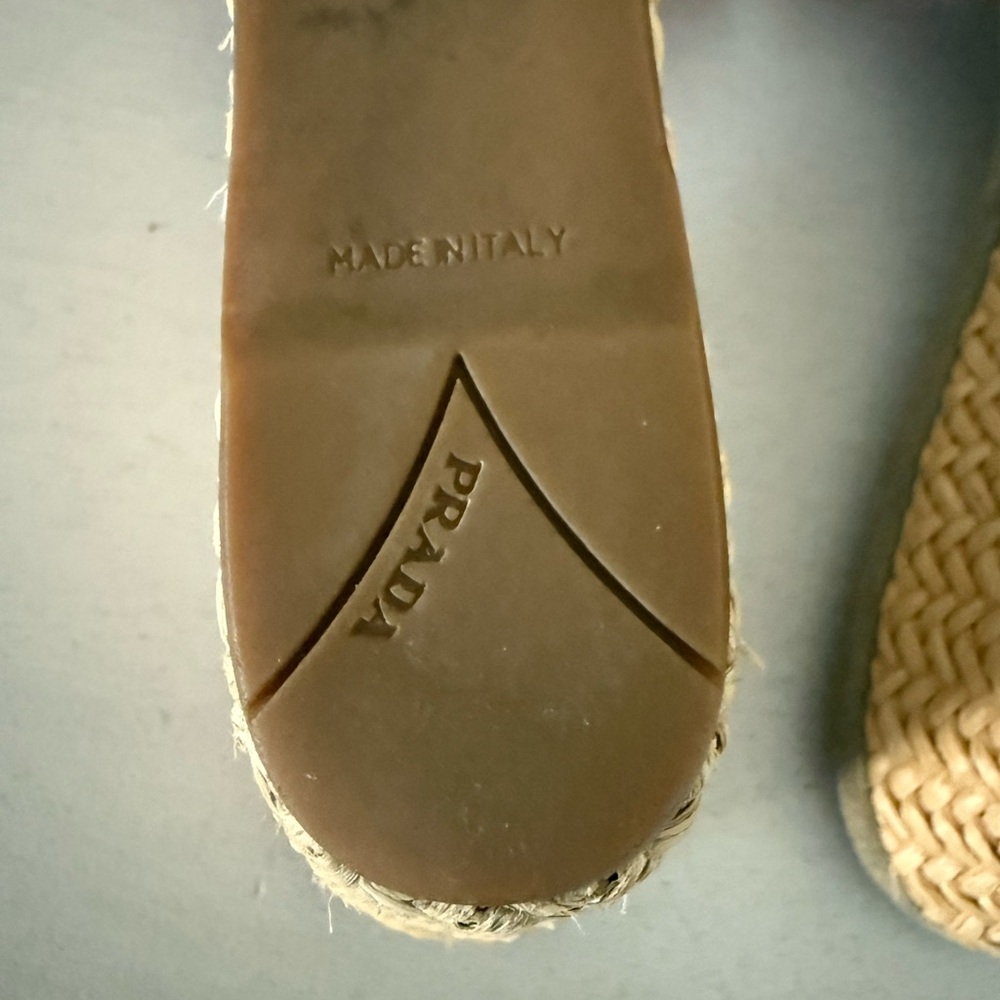 Prada Leather Espadrille Wedge Sandals - Picture 7 of 7